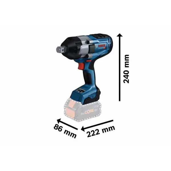 Aku rázový utahovák Bosch GDS 18V-1050 H Professional BITURBO, 2 × 18V/5.0Ah, 3/4", L-BOXX 06019J8522