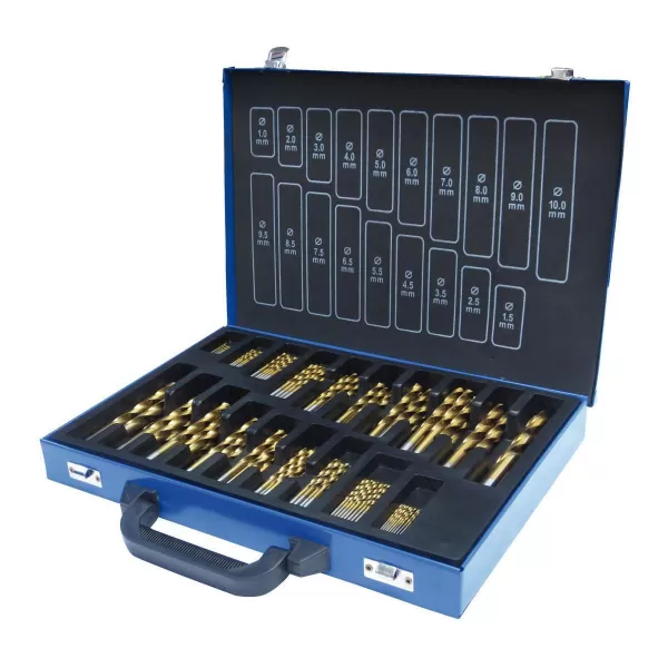 Sada spirálových vrtáků HSS, 170ks, 1-10mm, TiN Holzmann SPS170TIN