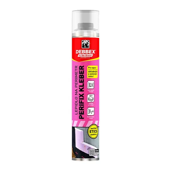 Lepidlo na perimetr PERIFIX KLEBER 750 ml pistolová dóza žlutá Debbex