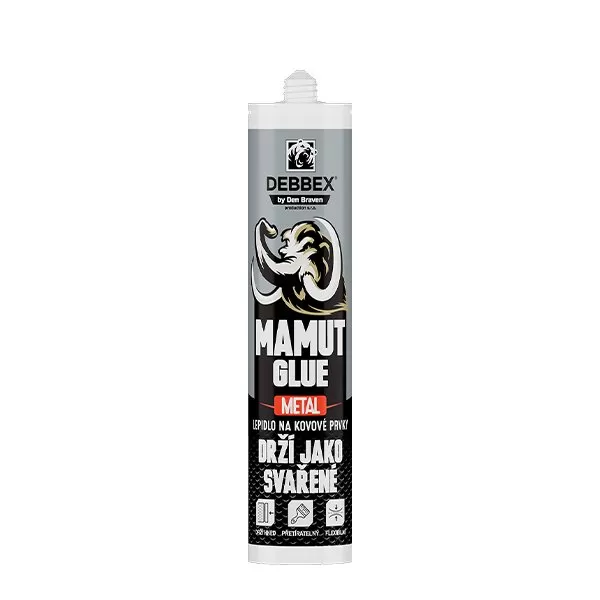 MAMUT GLUE Metal 290 ml kartuše kovově šedá Debbex