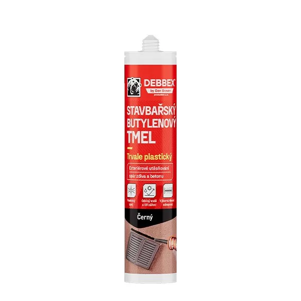Stavbařský butylenový tmel 310 ml kartuše černá Debbex