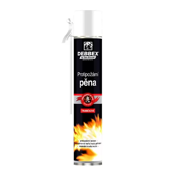 Protipožární pěna 750 ml trubičková dóza červená Debbex