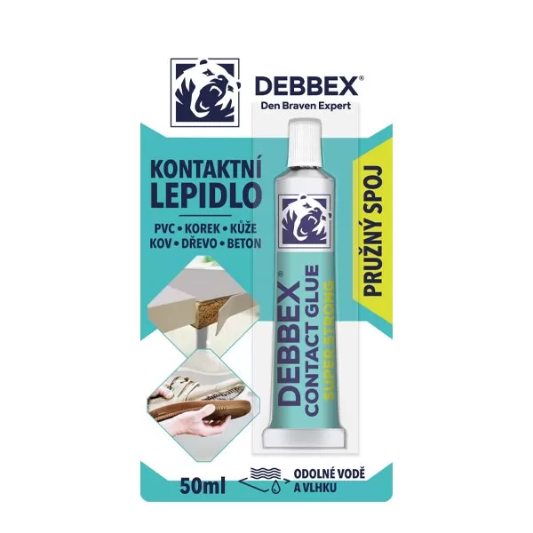 Kontaktní lepidlo 50 ml tuba v blistru nažloutlá Debbex
