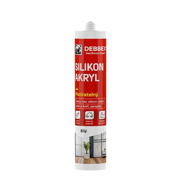 Silikon akryl 280 ml kartuše bílá Debbex