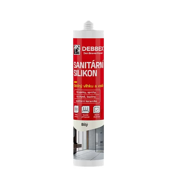 Sanitární silikon 280 ml kartuše bílá Debbex