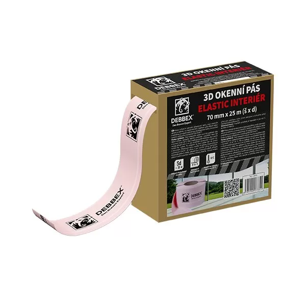 3D okenní pás ELASTIC INTERIÉR 70 mm × 25 m Debbex
