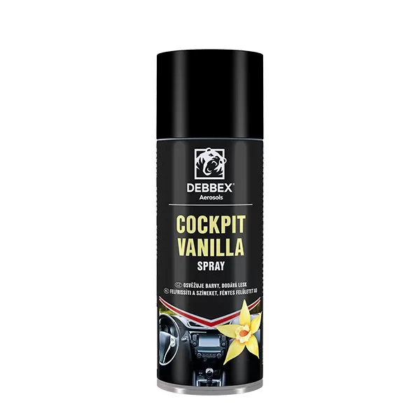 Cockpit spray 400 ml, vanilka aerosolový sprej Debbex