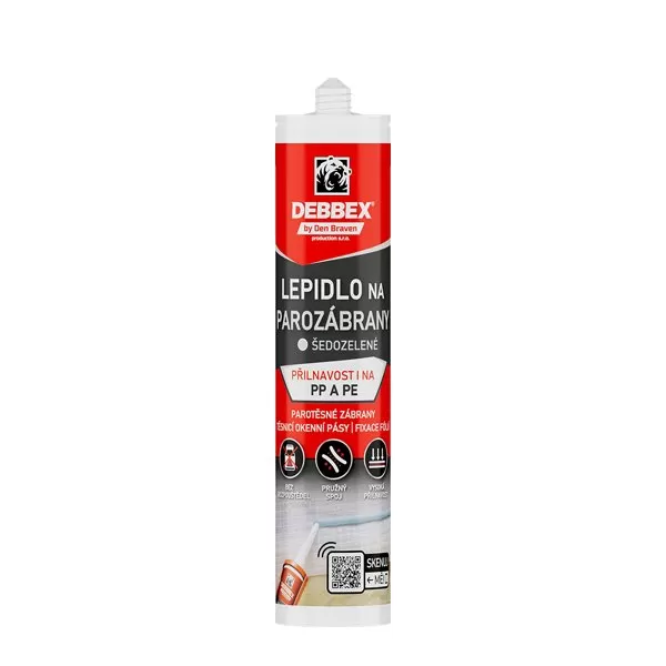Lepidlo na parozábrany 310 ml kartuše šedozelená Debbex