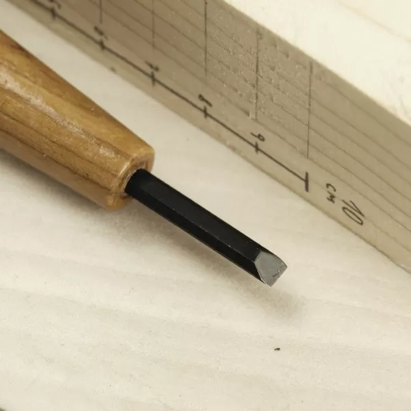 Japonské řezbářské mini-dláto MIKISYO Power Grip s plochou čepelí - 4,5 mm