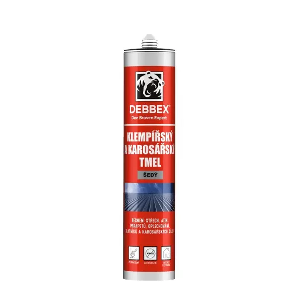 Klempířský a karosářský tmel 280 ml kartuše šedá Debbex