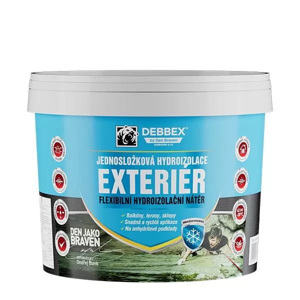 Jednosložková hydroizolace EXTERIÉR 2,5 kg kelímek modrá Debbex