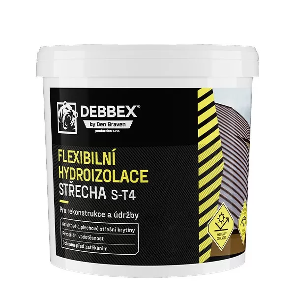 Flexibilní hydroizolace STŘECHA S-T4 12 kg kbelík šedá Debbex