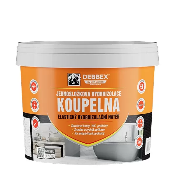 Jednosložková hydroizolace KOUPELNA 5 kg kbelík medově hnědá Debbex