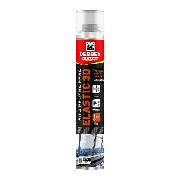 Bílá pružná pěna ELASTIC 3D 750 ml pistolová dóza bílá Debbex
