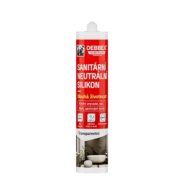 Sanitární neutrální silikon 280 ml kartuše transparentní Debbex