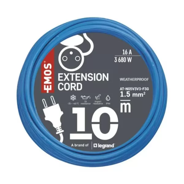 Kabel prodlužovací odolný 20m EMOS P01420W PVC 230V, modrý 1,5mm2