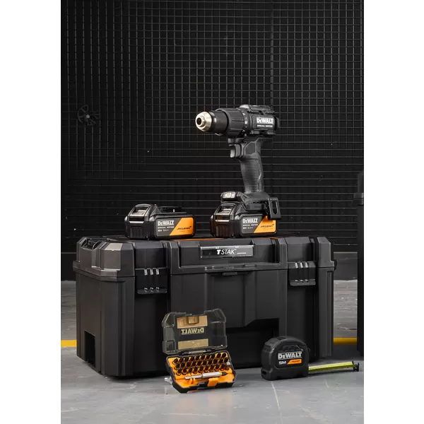 Aku příklepová vrtačka DeWALT DCD86MP2KT McLaren 2 x 5.0 ah + 32dílná sada bitů dt70901t + svinovací