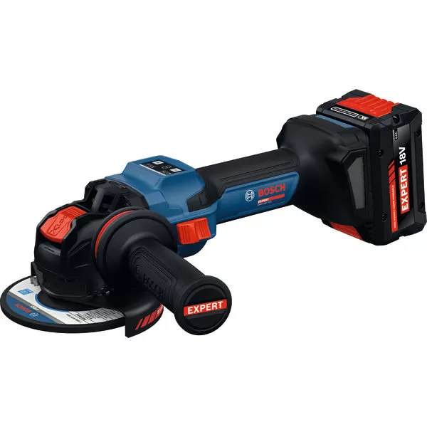 Aku úhlová bruska Bosch EXWS18V-15S EXPERT, 2 x aku 8,0Ah, L-Boxx, matice