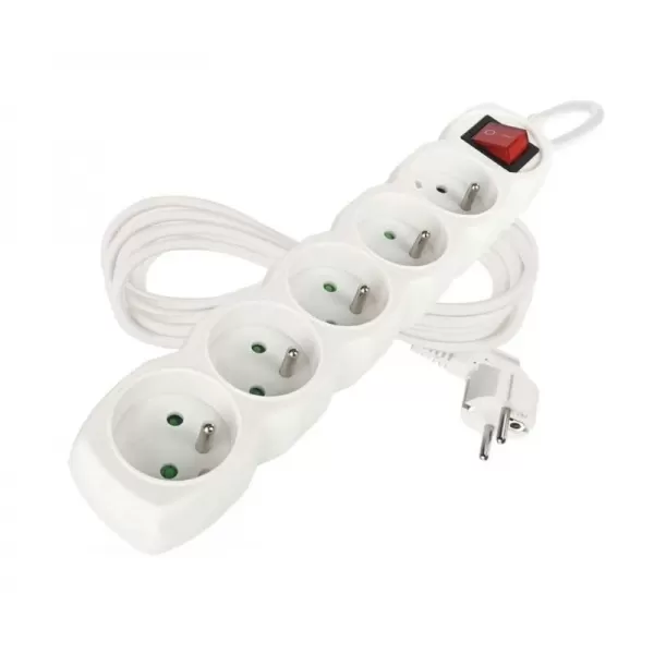 Kabel prodlužovací 5 zásuvky 7m EMOS P1517 s vypánačem PVC, 230V 1 mm2