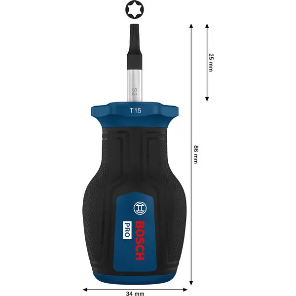 Šroubovák krátký Torx TX15 × 25 mm TORX® Bosch PRO
