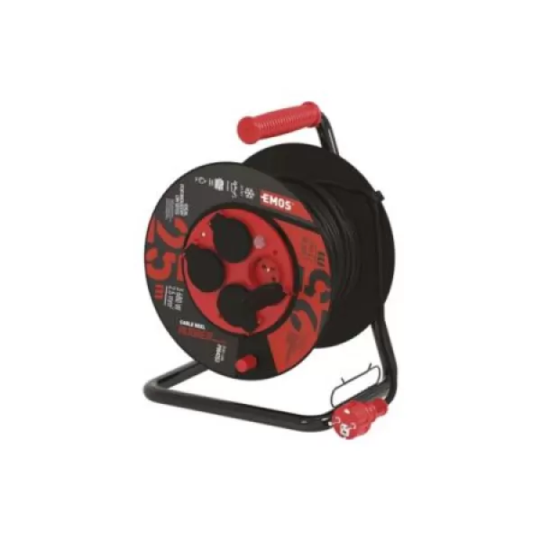 Prodlužovák bubnový 25m 4x230V GUMA 2,5mm EMOS P084253
