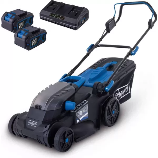Aku sekačka Scheppach BC-MP380-X-SET XL2 - 2x 20 V IXES 4v1 s bezuhlíkovým motorem + 2x 4Ah baterie +  nabíječ