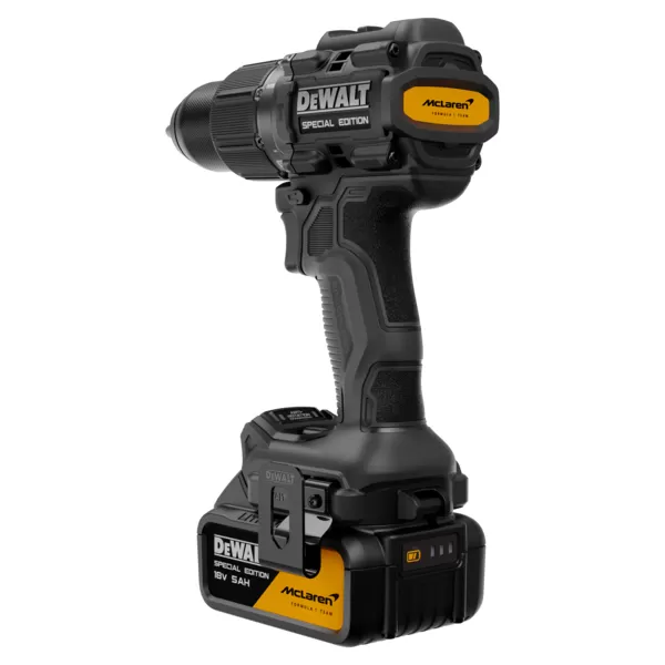 Aku příklepová vrtačka DeWALT DCD86MP2KT McLaren 2 x 5.0 ah + 32dílná sada bitů dt70901t + svinovací