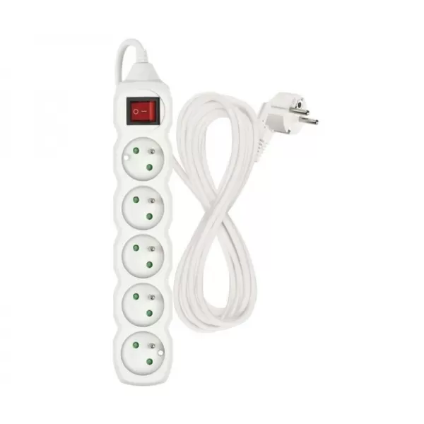 Kabel prodlužovací 5 zásuvky 10m EMOS P1510 s vypánačem PVC, 230V 1 mm2