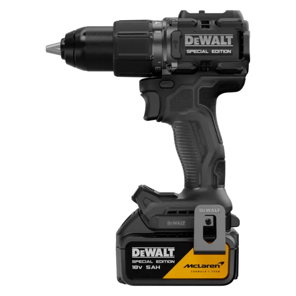 Aku příklepová vrtačka DeWALT DCD86MP2KT McLaren 2 x 5.0 ah + 32dílná sada bitů dt70901t + svinovací