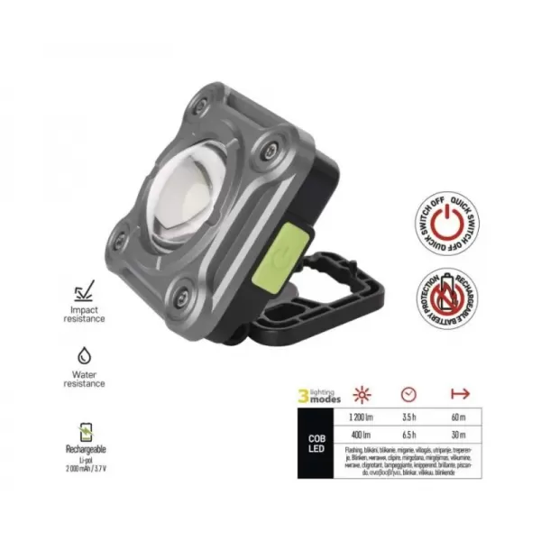 Nabíjecí svítilna EMOS P4543, 1200 lm, 2000 mAh, COB LED