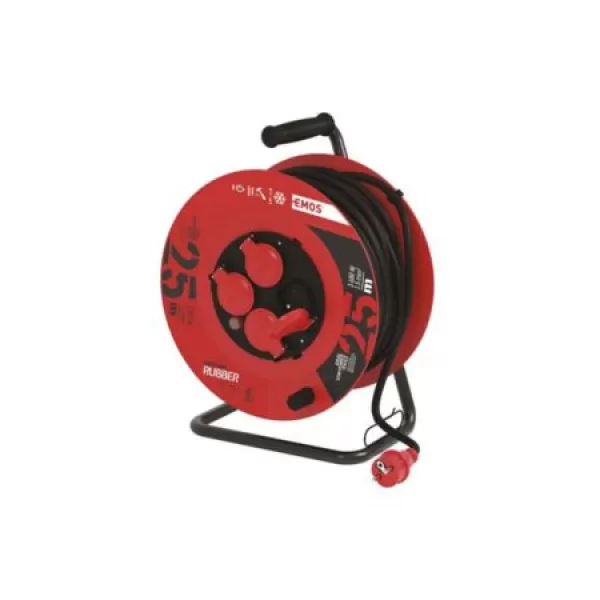 Prodlužovák bubnový 25m 230V, 1,5mm Guma EMOS P084251