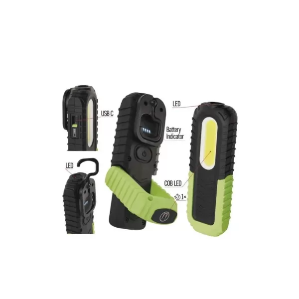 Svítilna pracovní COB LED + LED nabíjecí, 400lm