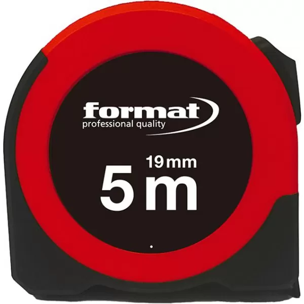 Metr svinovací 5 m x 19 mm, bílý, průzor FORMAT
