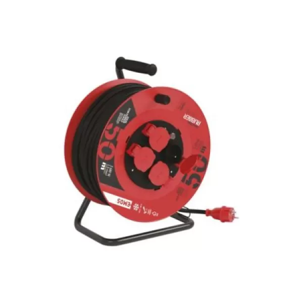 Prodlužovák bubnový 50m 230V, 1,5mm, Guma EMOS P084501