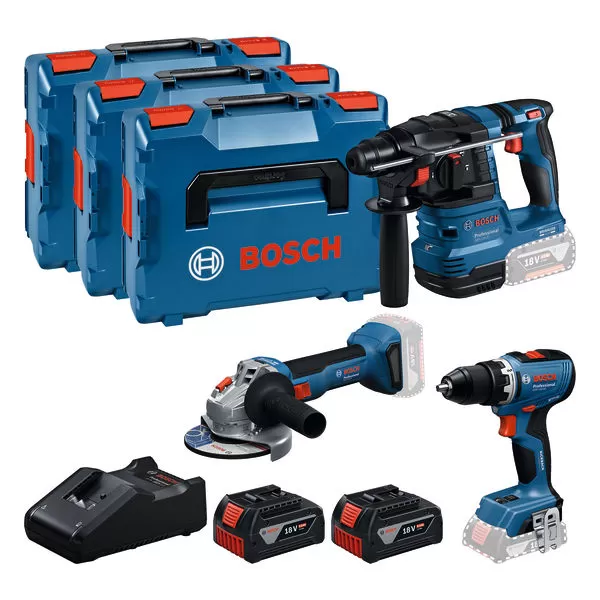 Sada aku nářadí Bosch GSR 18V-65 + GBH 18V-22 + GWS 18V-8 Professional