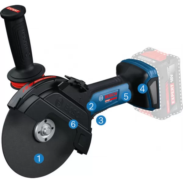 Aku úhlová bruska Bosch EXWS18V-180P EXPERT, L-Boxx