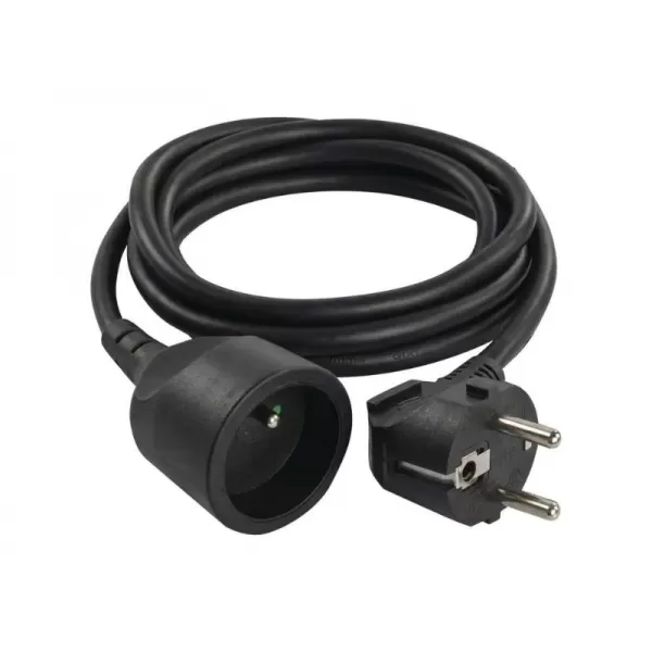 Prodlužovací kabel 1,5 m EMOS PC0111 černý / 1 zásuvka / PVC / 1 mm2