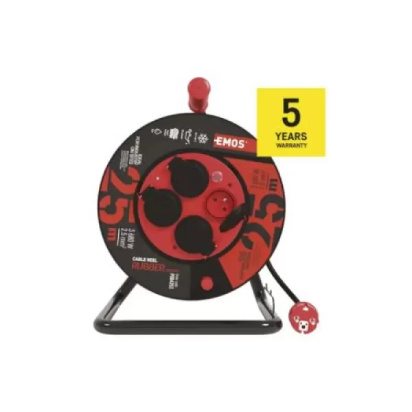 Prodlužovák bubnový 25m 4x230V GUMA 2,5mm EMOS P084253