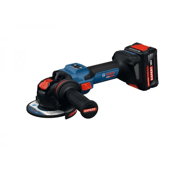 Aku úhlová bruska Bosch EXWS18V-15S EXPERT, 2 x aku 8,0Ah, L-Boxx, matice