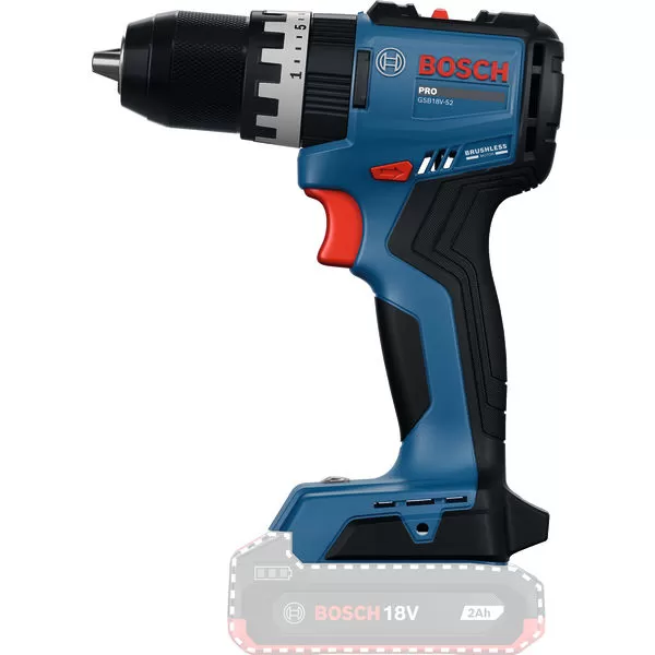 Aku vrtačka s příklepem Bosch GSB 18V-52 Professional, solo, L-Boxx 136 06019S0121