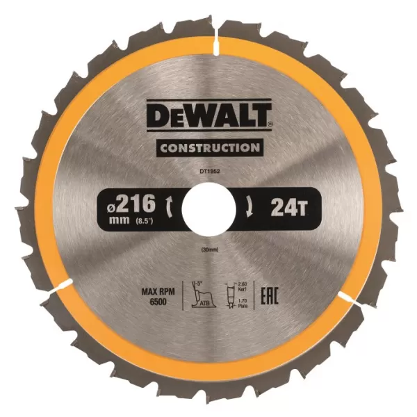 Pilový kotouč DeWALT CONSTRUCTION 216x30 mm