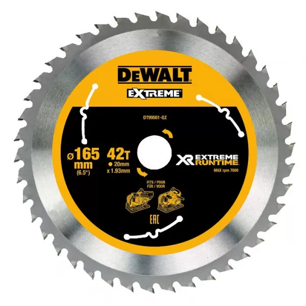 Pilový kotouč DeWALT XR EXTREME RUNTIME 165x20 mm