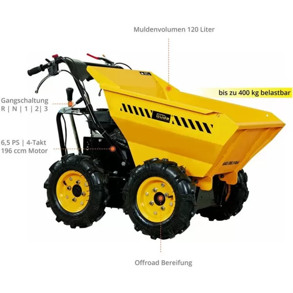 Kolový přepravník Güde DUMPER GAD 400.1 / 4x4