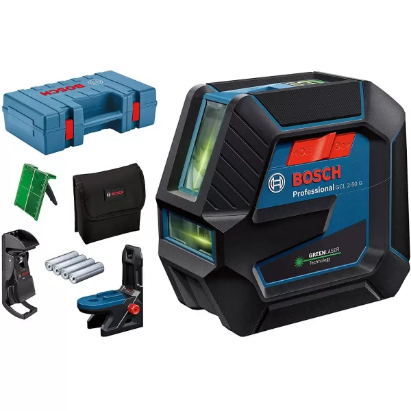 Laser křížový Bosch GCL 2-50 G+RMN10, kufr, taška Professional 0601066M02