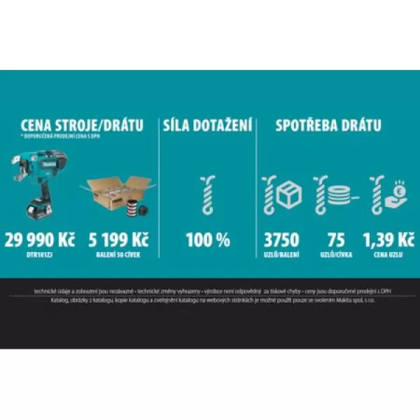 Aku vazač drátu Makita DTR181ZJ Li-ion LXT 18V - solo