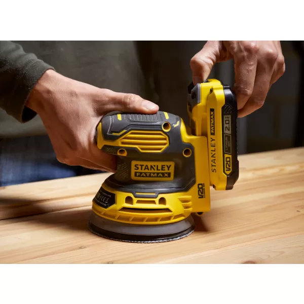 Aku excentrická bruska Stanley FATMAX® SFMCW220D1S, V20, 1 x 2.0 Ah