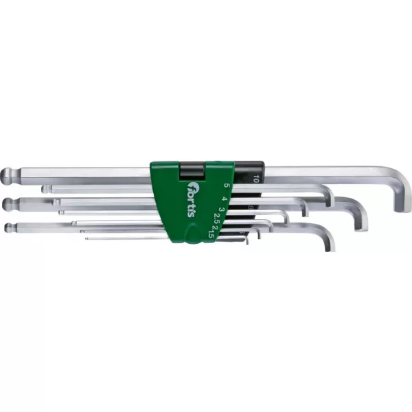 Sada imbus klíčů 9 ks 1,5-10mm Stubby dlouhá kul. hlava FORTIS