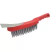 Kartáč ruční ocelový drát, hladký plast.těleso se škrabákem 290 x 15 mm FORTIS