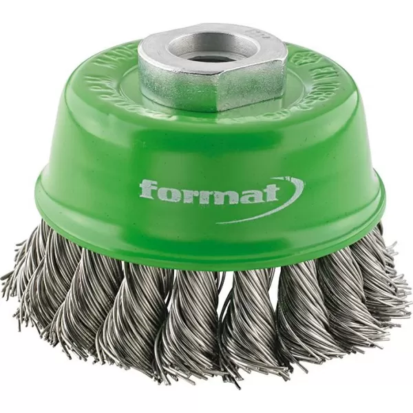Kartáč hrncový nerez M14 splétaný 65x0,5mm FORMAT