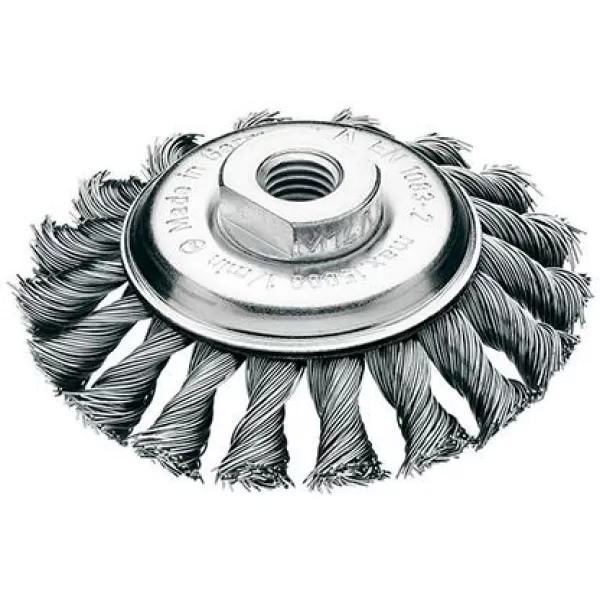 Kužel.kartáč ocel.drát 115x12mm splét.0,5mm Lessmann